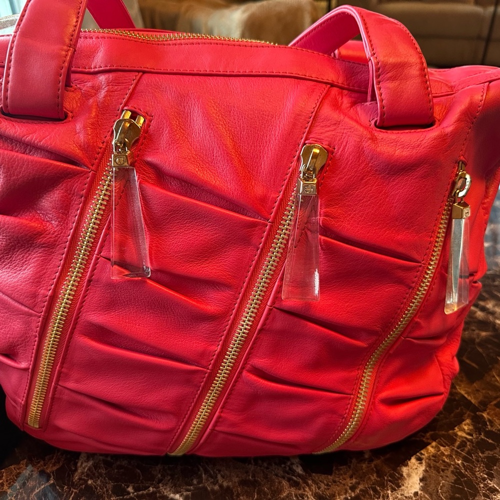 Christian Louboutin Hot Pink Quilted Zip-Accent Tote